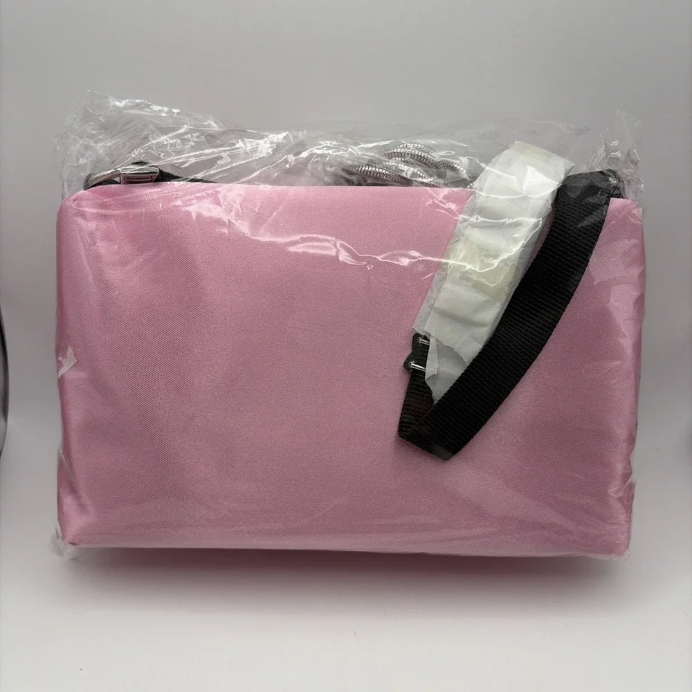 TRULY Signature Crystal Pouch Bubblegum Pink Satin Crossbody Shoulder Purse
